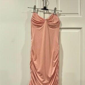 Lucy in the Sky Strapless Pink Ruched Dress